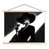 Vrouw - Wijn - Chic textielposter latten blank klein -3d