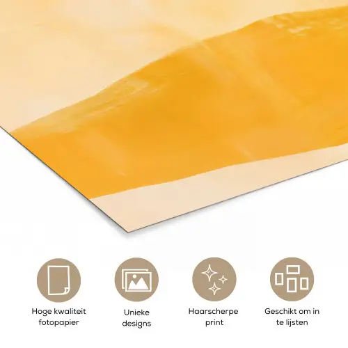 Illustratie - Palmboom - Zon - Heuvels poster papier klein -closeup_NL
