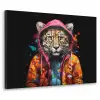 Graffiti - Luipaard - Zwart - Jas Textielframe zwart klein -3d