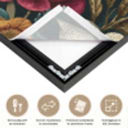 Bloemen - Patroon - Rood - Goud Textielframe zwart klein 947 -USP_closeupNL