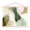 Japandi - Abstract - Groen textielposter latten blank klein -3d