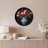 Rode - Bloemen - Tulpen - Vaas Fotolijst rond zonder passe partout klein -sfeer3