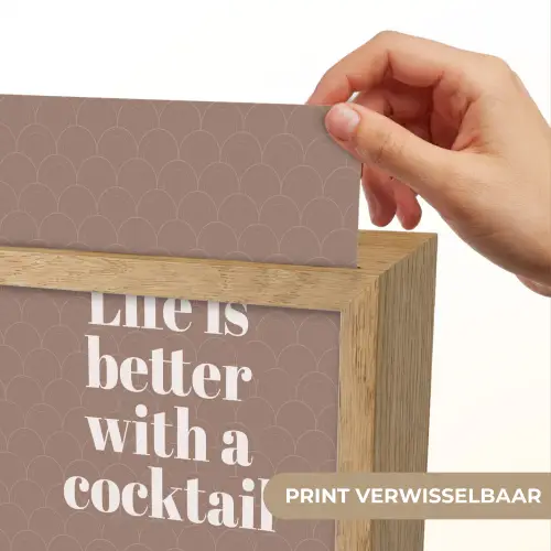 Cocktail - Tekst - Patroon - Wit Light Box met kabel (Wandlamp) klein -USP_websiteprintNL