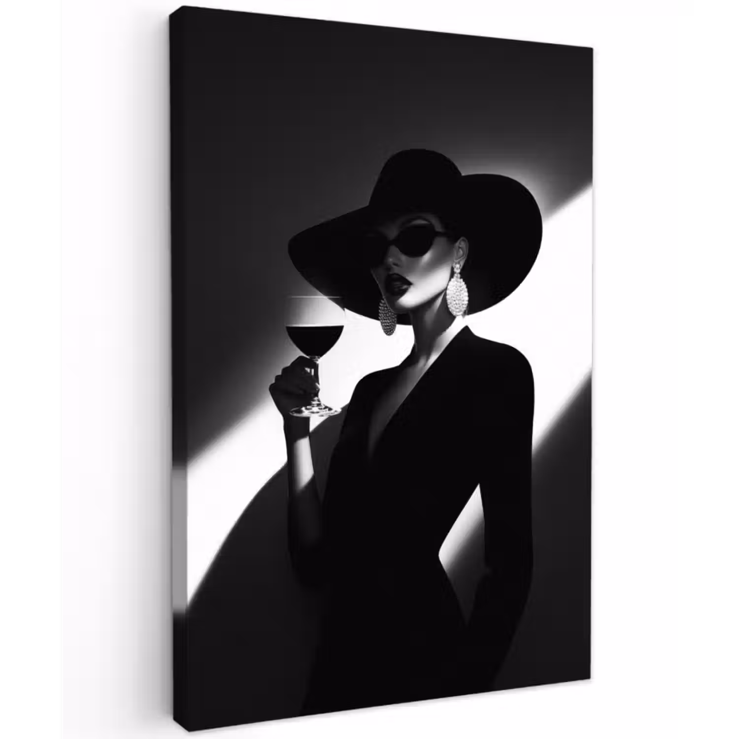 Leinwandbild - Frau - Wein - Chic