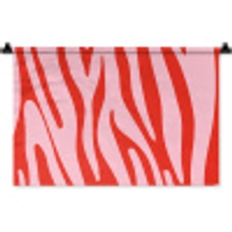 Zebraprint - Roze - Rood - Dierenprint Wandkleed katoen klein -zz3d