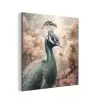 Pauw - Vogels - Bloemen - Boom - Botanisch aluminium wit klein -3d