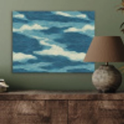 Golven - Abstract - Patroon - Blauw - Wit PET vilt klein 837 -sfeer2