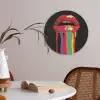 Lippen - Kleuren - Zwart Akoestische PET Vilt - Rond klein -sfeer3