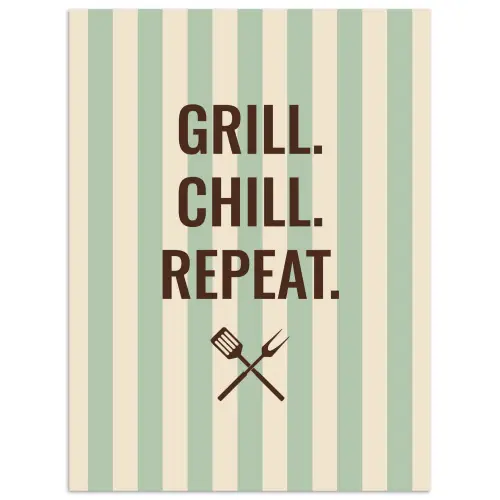Quote - Strepen - Grill poster papier klein -3d
