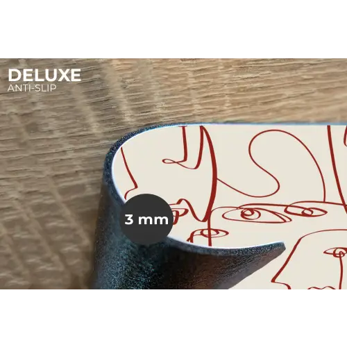 Gezichten - Abstract - Rood - Beige Placemat vinyl groot 368 -closeup