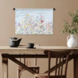 Weidebloemen - Illustratie - Kleurrijk Wandkleed katoen klein -sfeer6