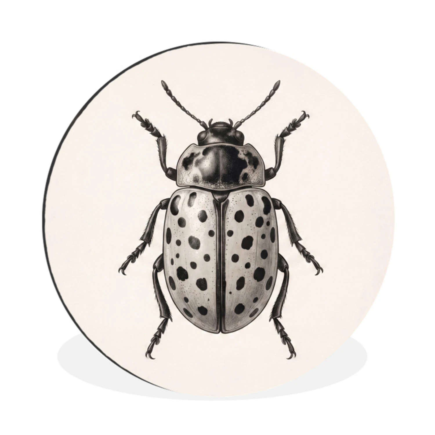 Kever - Insect - Vintage Wandcirkel aluminium klein -3d
