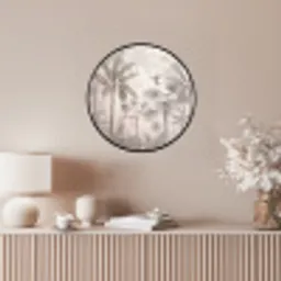 Jungle - Banenboom - Kolibrie - Beige Fotolijst rond zonder passe partout klein -sfeer3