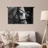 Paard - Schimmel - Portret Wandkleed katoen middel -sfeer4