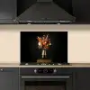 Exotisch - Boeket - Vaas - Goud keuken achterwand spatscherm klein -sfeer1