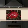 Kerst - Quote - Rood - Kerstballen keuken achterwand spatscherm klein -sfeer1