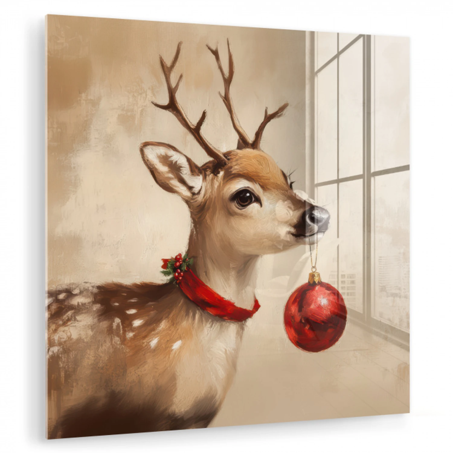 Kerst - Hert - Gewei - Kerstbal - Rendier plexiglas 5mm klein -zzzproduct_nieuw