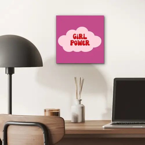 Girl power - Wolk - Roze aluminium wit klein -sfeer5