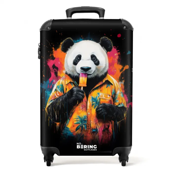 Zomerse panda met ijsje NBS - Handbagage koffer - Kinderen Unisex middel -productfoto_recht
