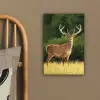 Hert - Gewei - Gras - Natuur - Dieren - Groen canvas 2cm klein -sfeer3