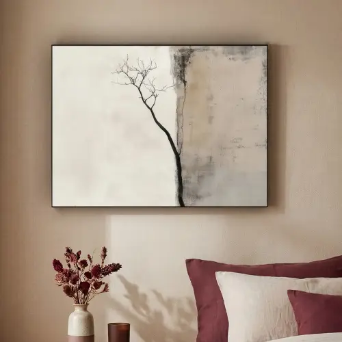 Wabi sabi - Plant - Beige Textielframe - compleet frame klein -sfeer1