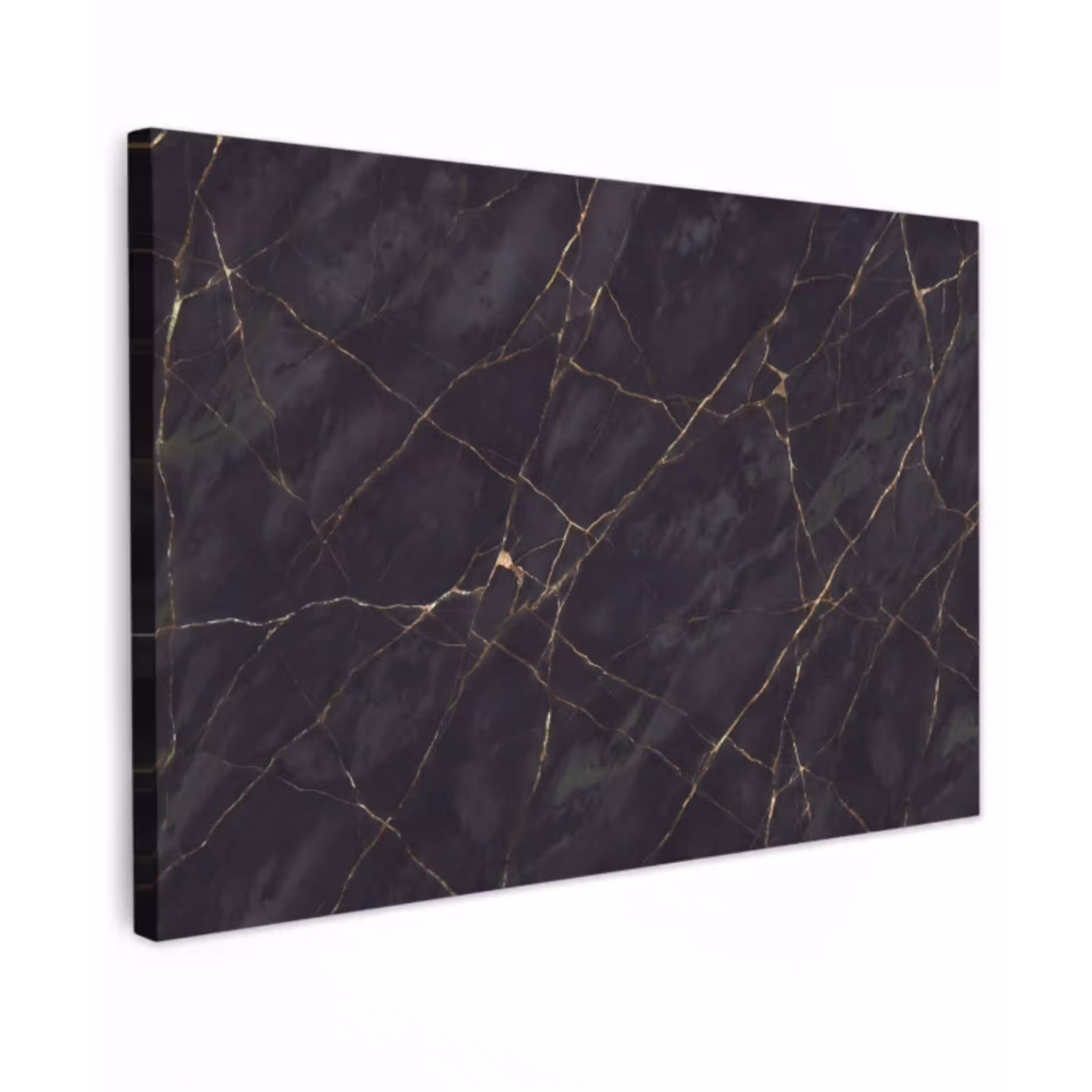Textuur - Gouden lijnen - Abstract - Modern - Zwart Tuinposter op houten frame 2 cm dik klein -3d