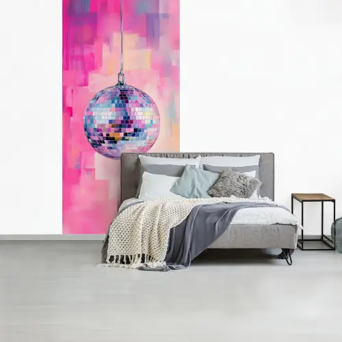 Discobal - Pink - Verf fotobehang vinyl groot -slaapkamer