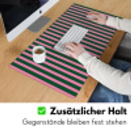 Verticale strepen - Groen - Roze Muismat XXL klein 681 -ysfeer3_duits