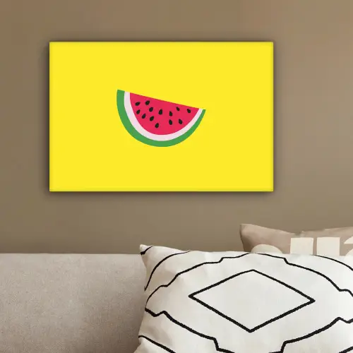 Fruit - Watermeloen - Geel canvas 2cm klein -sfeer3