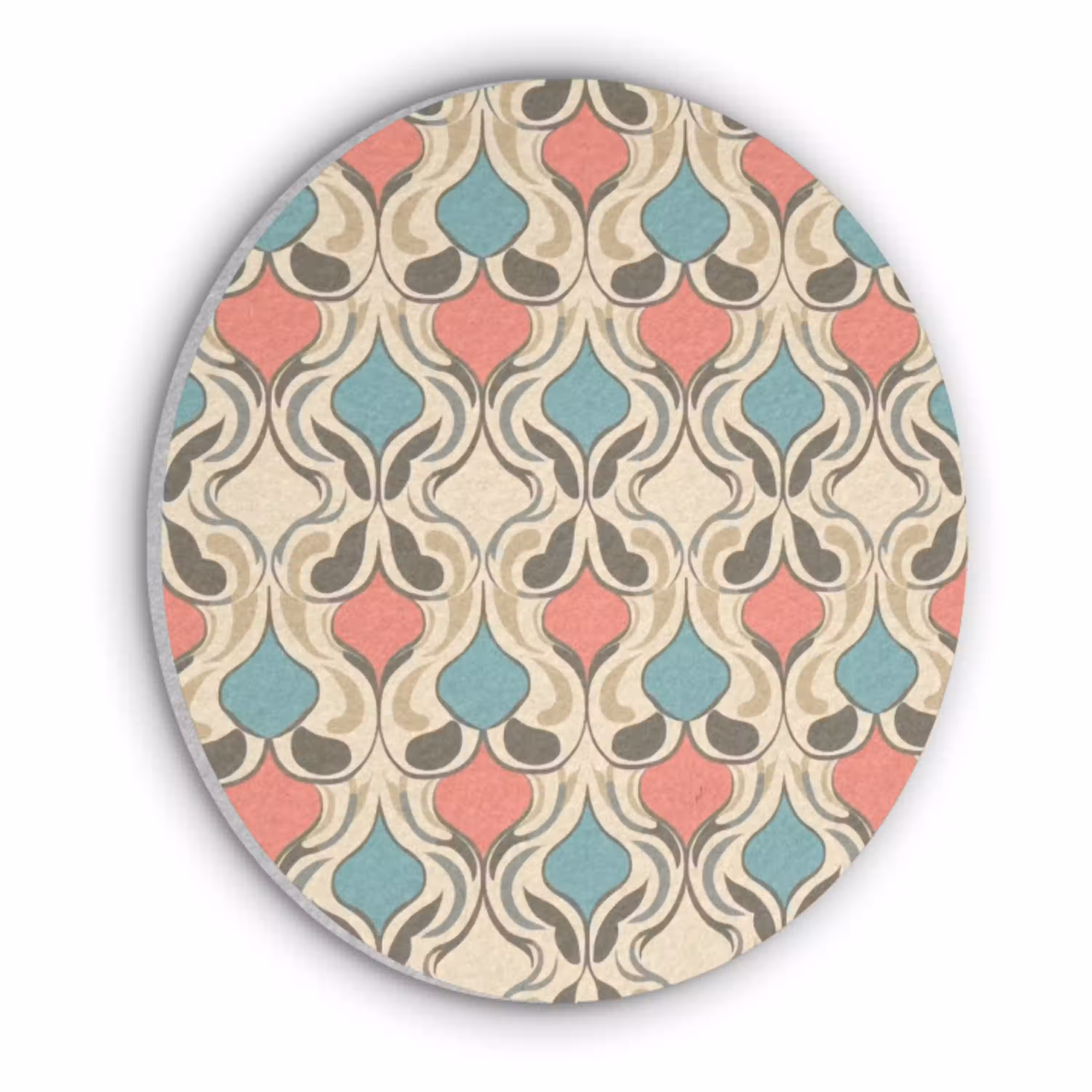 Barok - Retro - Kleurrijk Akoestische PET Vilt - Rond klein 838 -3d