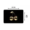 Kersen - Zwart - Goud - Chrome Placemat vinyl groot -specs