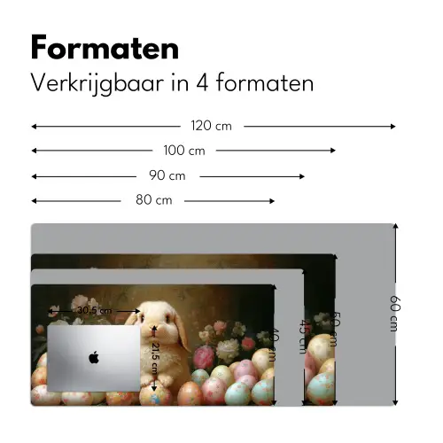 Konijn - Paaseieren - Stilleven Muismat XXL klein -sfeer5
