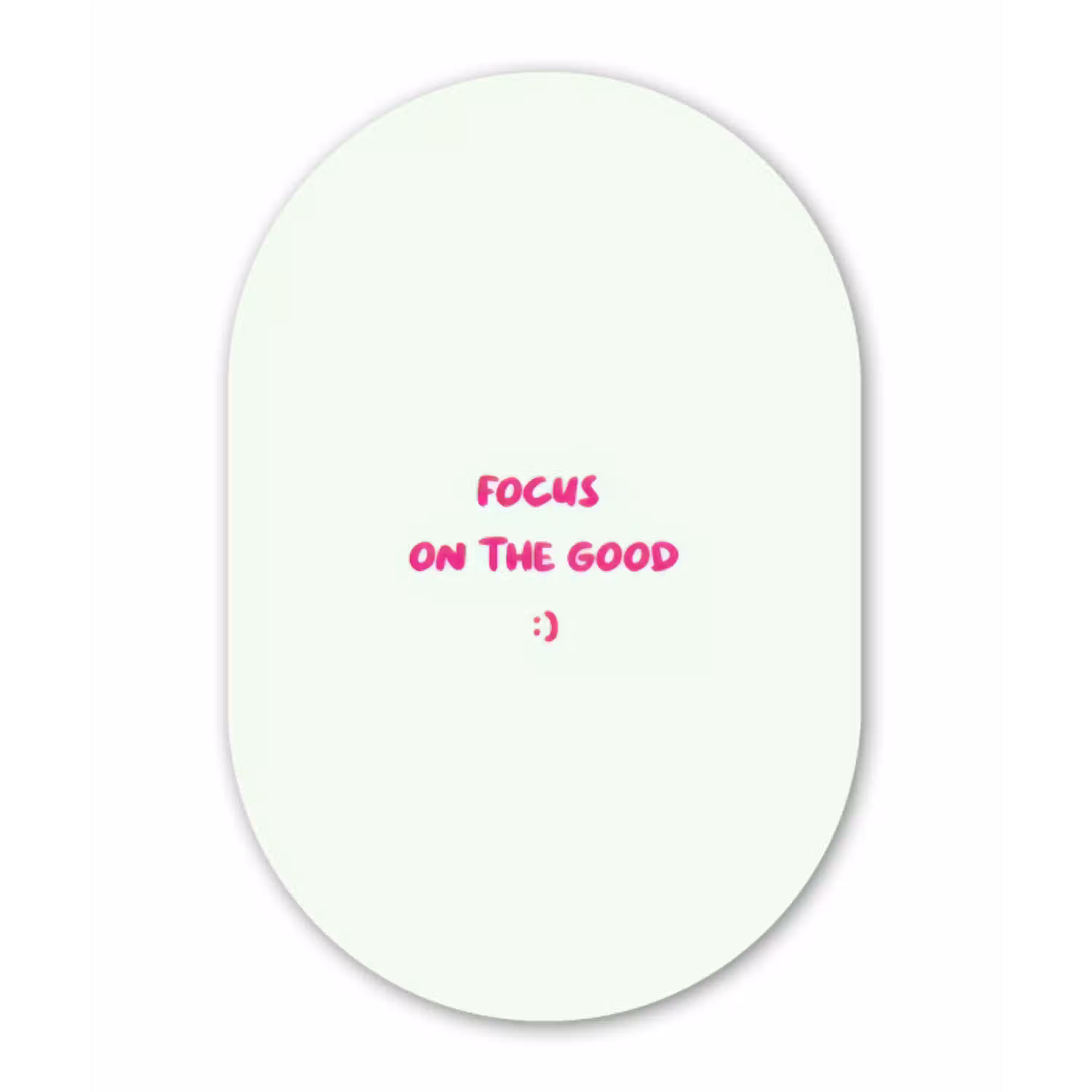 Focus - Beige - Roze - Smiley Wandcirkel Ovaal Glas middel -3d
