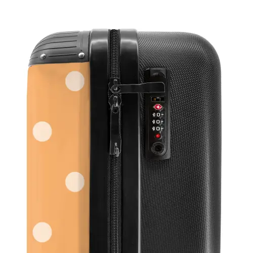 Oranje stippen patroon NBS - Handbagage koffer - Kinderen Unisex middel -slot