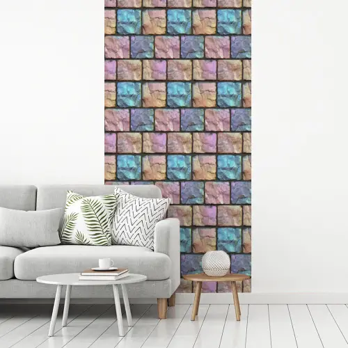 Parelmoerig - Bakstenen - Muur fotobehang vinyl groot 64 -woonkamer