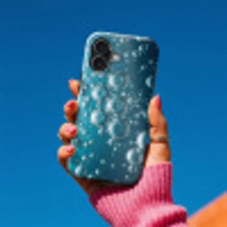 Luchtbellen - Dynamisch - Blauw Toughcase MagSafe Apple iPhone 17 klein -Sfeer1V