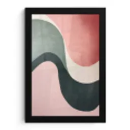Abstract - Golven - Sierlijk - Roze fotolijst zwart zonder passe partout klein -3d