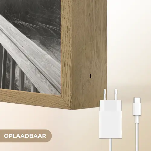 Loopbrug - Hout - Strand - Zee Light Box met batterij (Wandlamp) middel -USP_websiteoplaadbaarNL