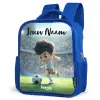 Jongen - Voetbal - Stadion - Zonlicht Kinderrugzak - Blauw middel -schuin
