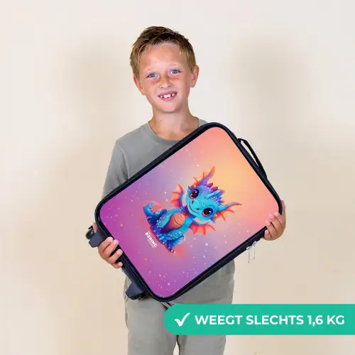 Schattige baby draak Kinderkoffer - Zwart klein -sfeer4_NL