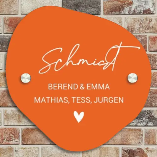 Oranje - Sierlijk Naambord Organisch middel -sfeer10