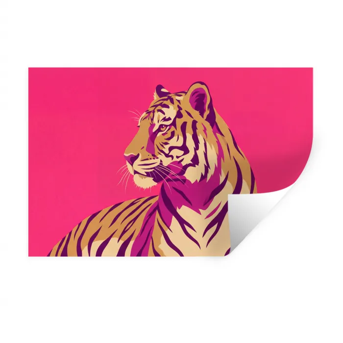 Tijger - Modern - Neon Muursticker klein -3d