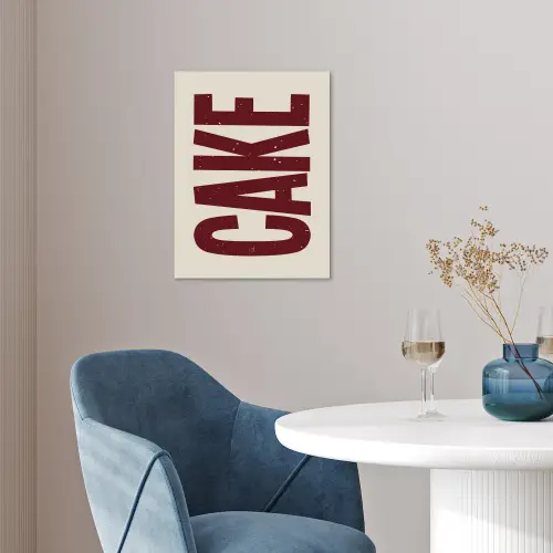 Red - Cake - Decoratie - Eten poster papier klein -sfeer3