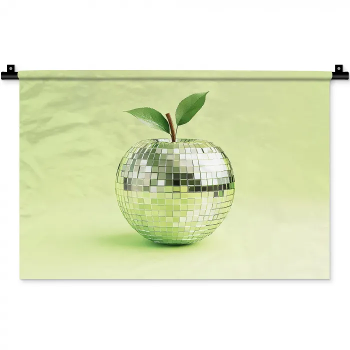 Groen - Disco - Decoratie - Appel Wandkleed katoen klein -zz3d