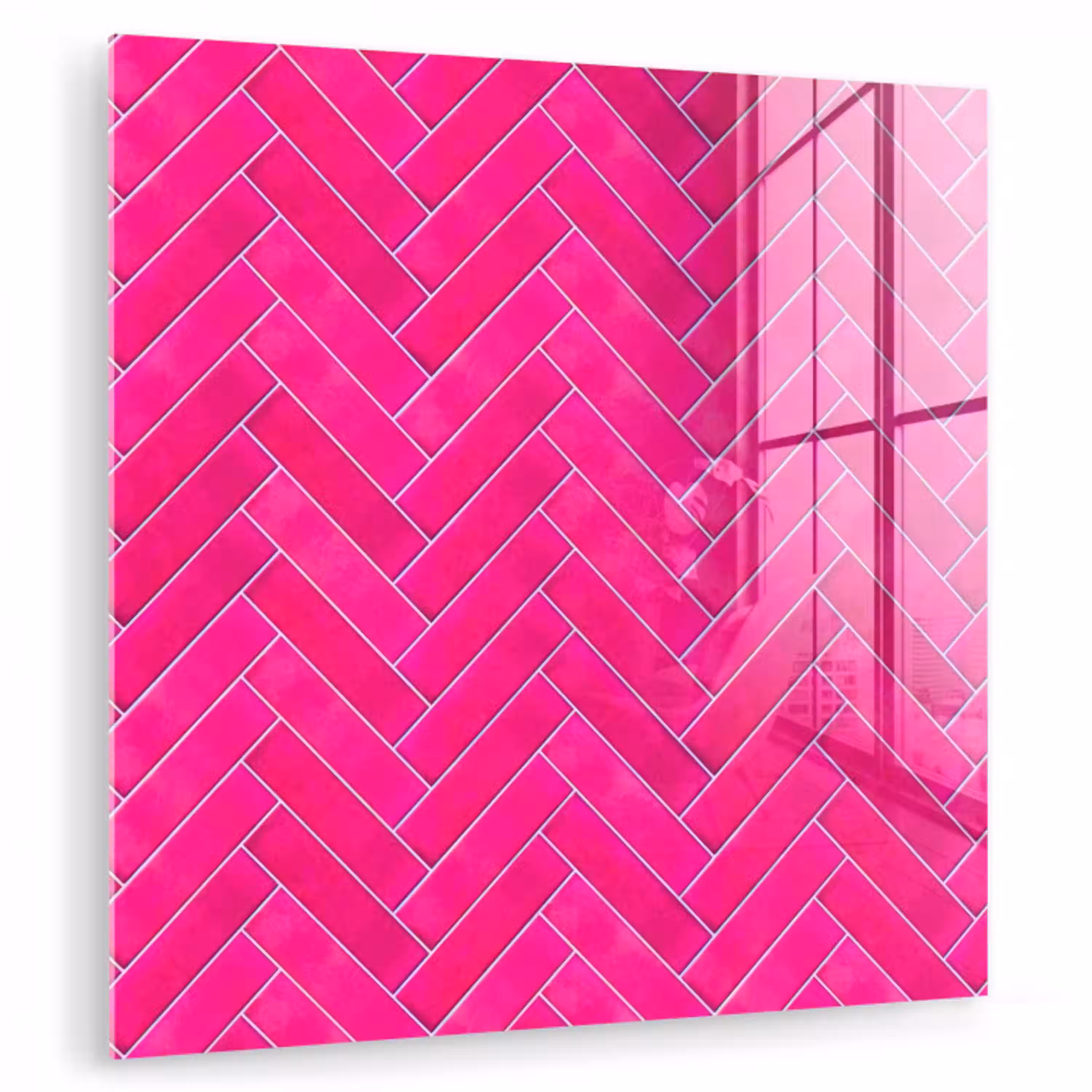 Visgraat - Wandtegel - Fuchsia - Roze plexiglas 5mm klein 11 -zzzproduct_nieuw
