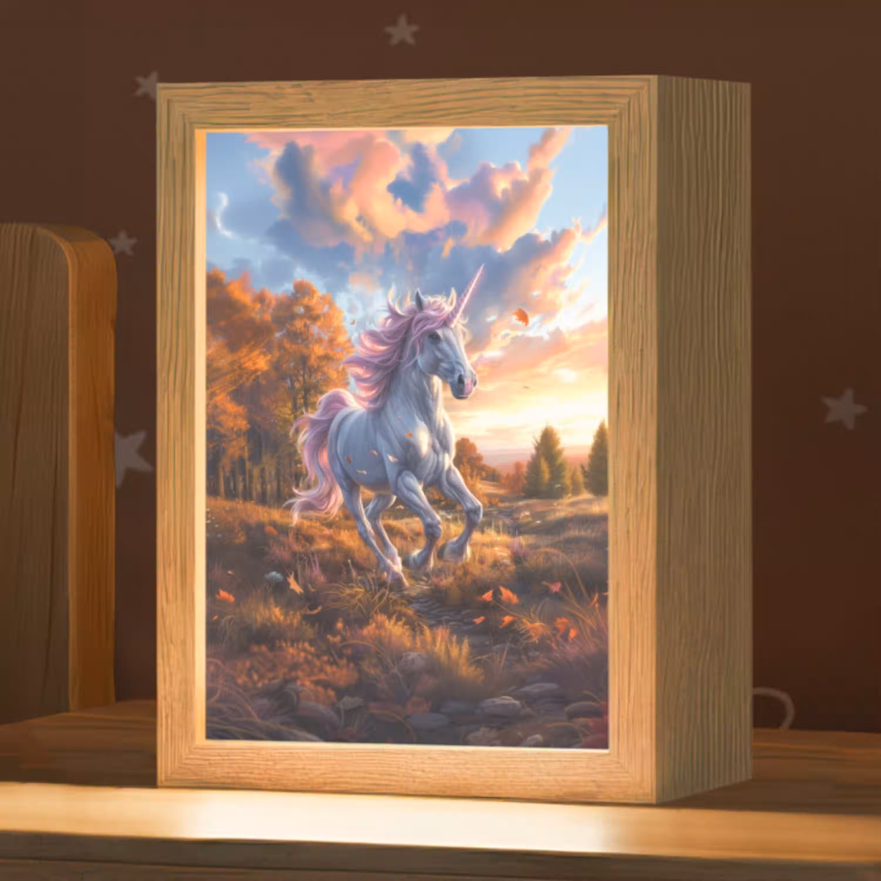 Eenhoorn - Sprookjes dier - Natuur - Meisjes Light Box met kabel klein -zzz_3d_website