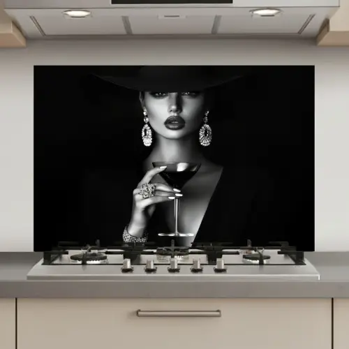 Vrouw - Cocktail - Chic keuken achterwand spatscherm klein -3d_website