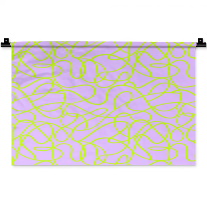 Abstract - Lila - Groen - Pastel Wandkleed katoen klein 269 -zz3d