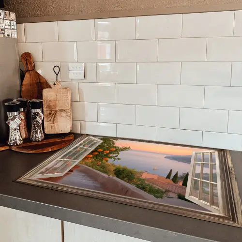 Doorkijk - Uitzicht - Meer - Landschap Inductie beschermer vinyl 3mm klein -sfeer3