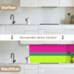 Strepen - Modern - Kleurrijk keuken achterwand 2 middel -voor-na_DE